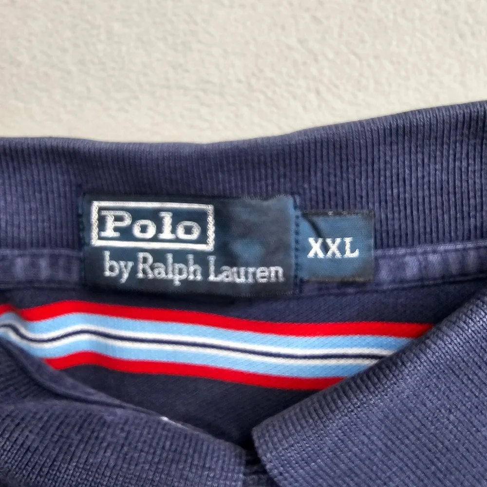 Polo‎ Ralph Lauren Men's Polo Shirt Size XXL Classic Fit Blue Red Short Sleeve